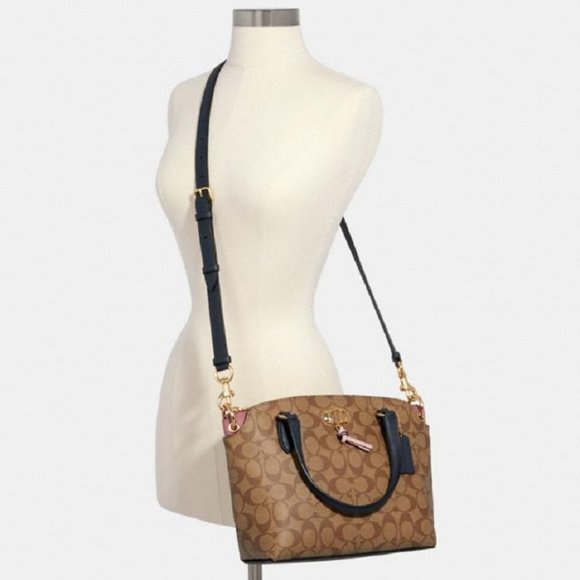 *$249 *NEW* COACH Im/Khaki/Midnight Multi SATCHEL - Picture 11 of 14